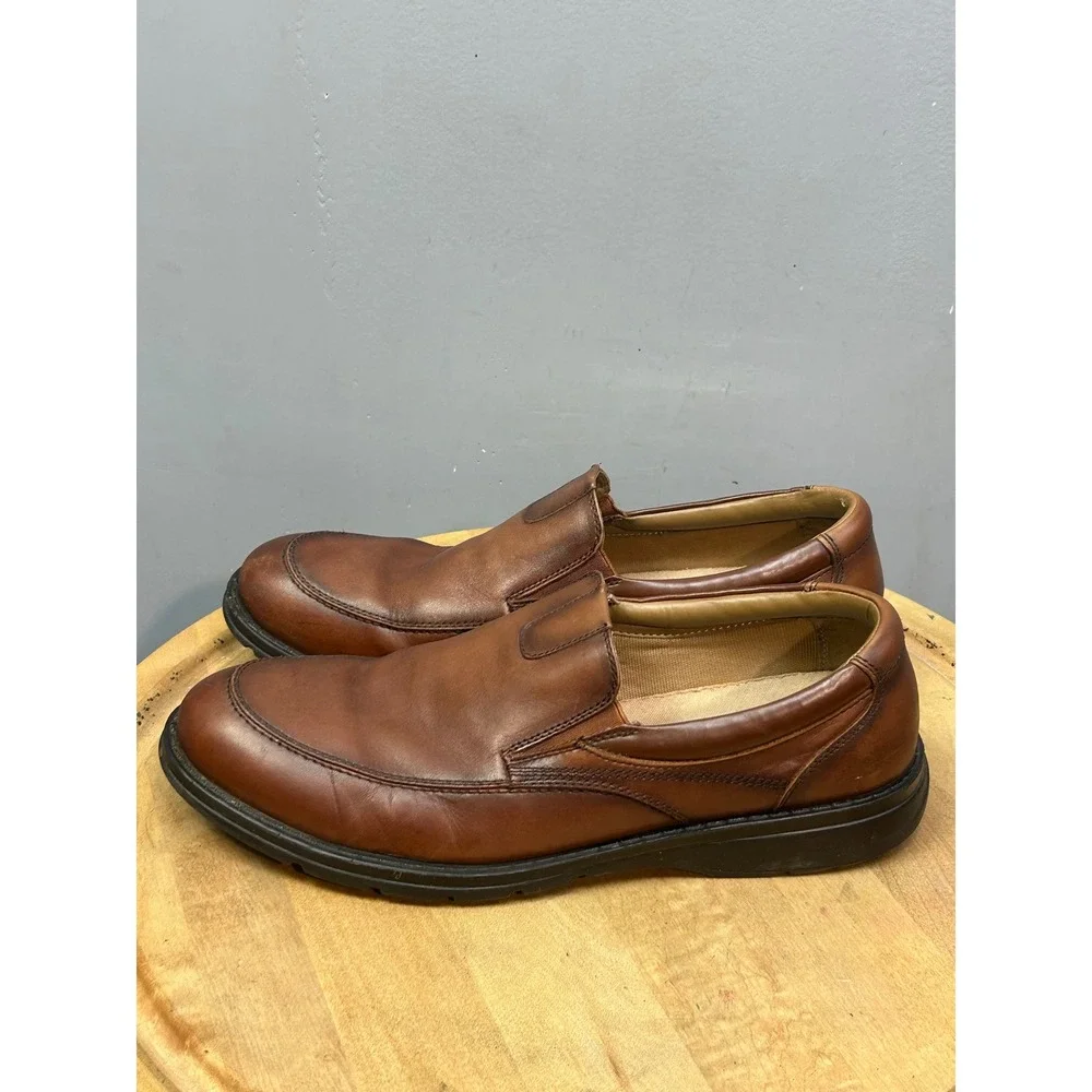 Dockers Loafers Mens 11.5M Tan Leather Slip On Moc Toe 90-32785‎ Business Casual
